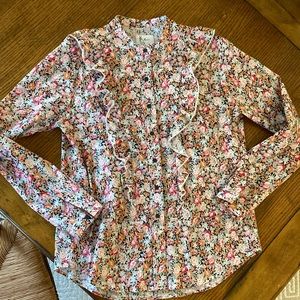 The Shirt Rochelle Behrens: floral print, ruffle detail, long sleeve - great fit
